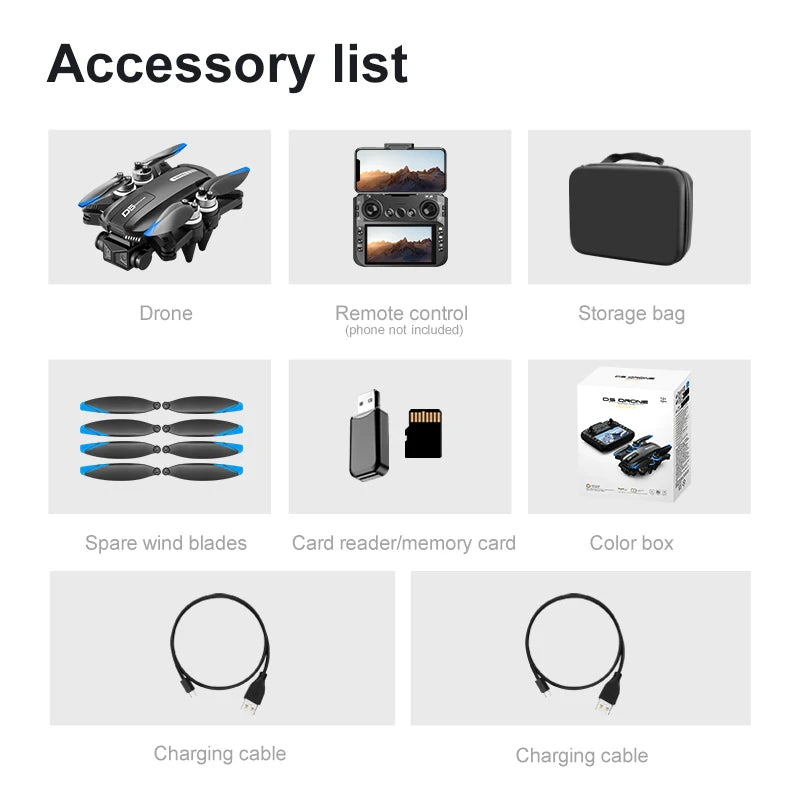 2026 New D5 Drone 4K Professional HD Dual Camera Brushless Obstacle Avoidance Foldable With Screen Control Quadcopters RC Drones