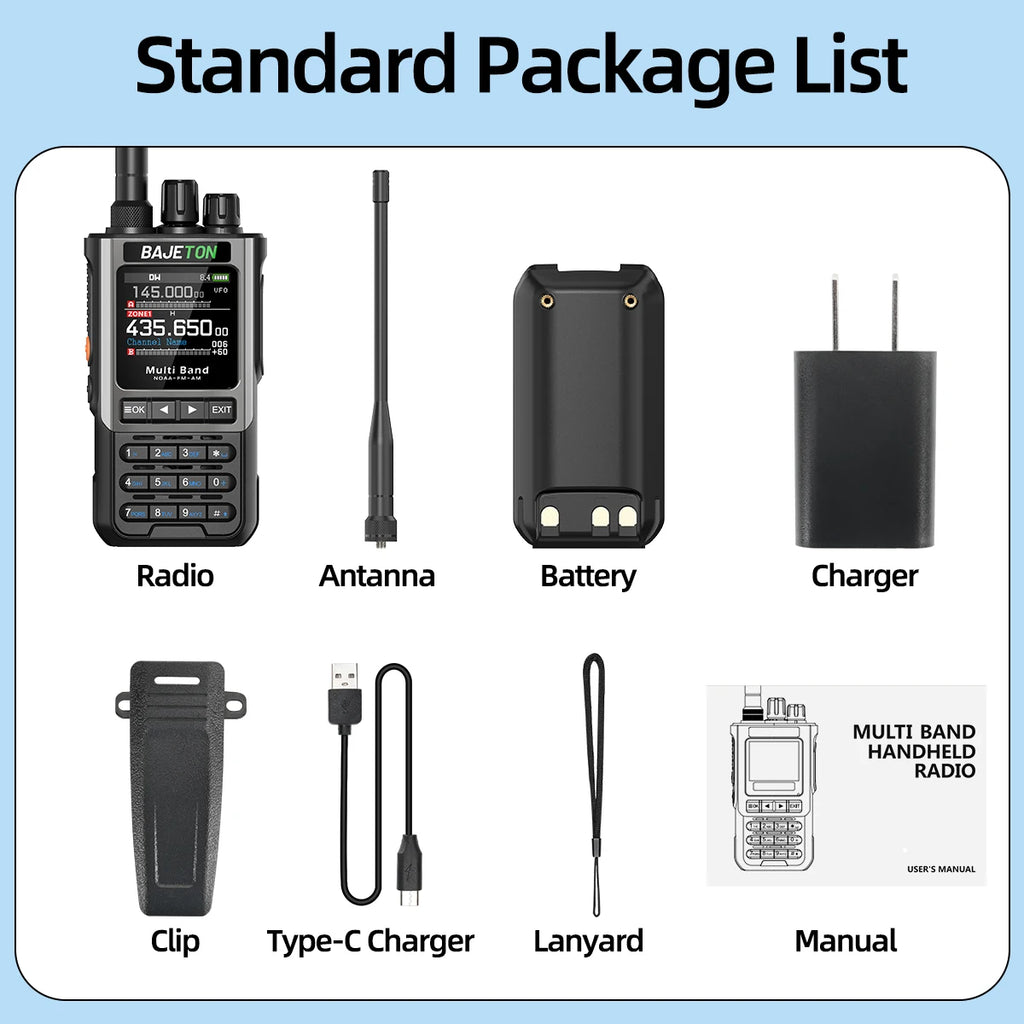 BAJETON BJ-8300 Ham Radio SW AM SSB CB Amateur Wireless Bluetooth Phone Programming Walkie Talkie NOAA Handheld Two Way Radio