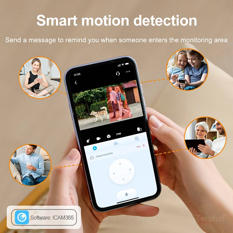 WiFi Security Camera IP Wireless Security Surveillance IP66 PTZ Camera 8X Zoom Cameras Tracking Two-way Audio HD Night Color Cam