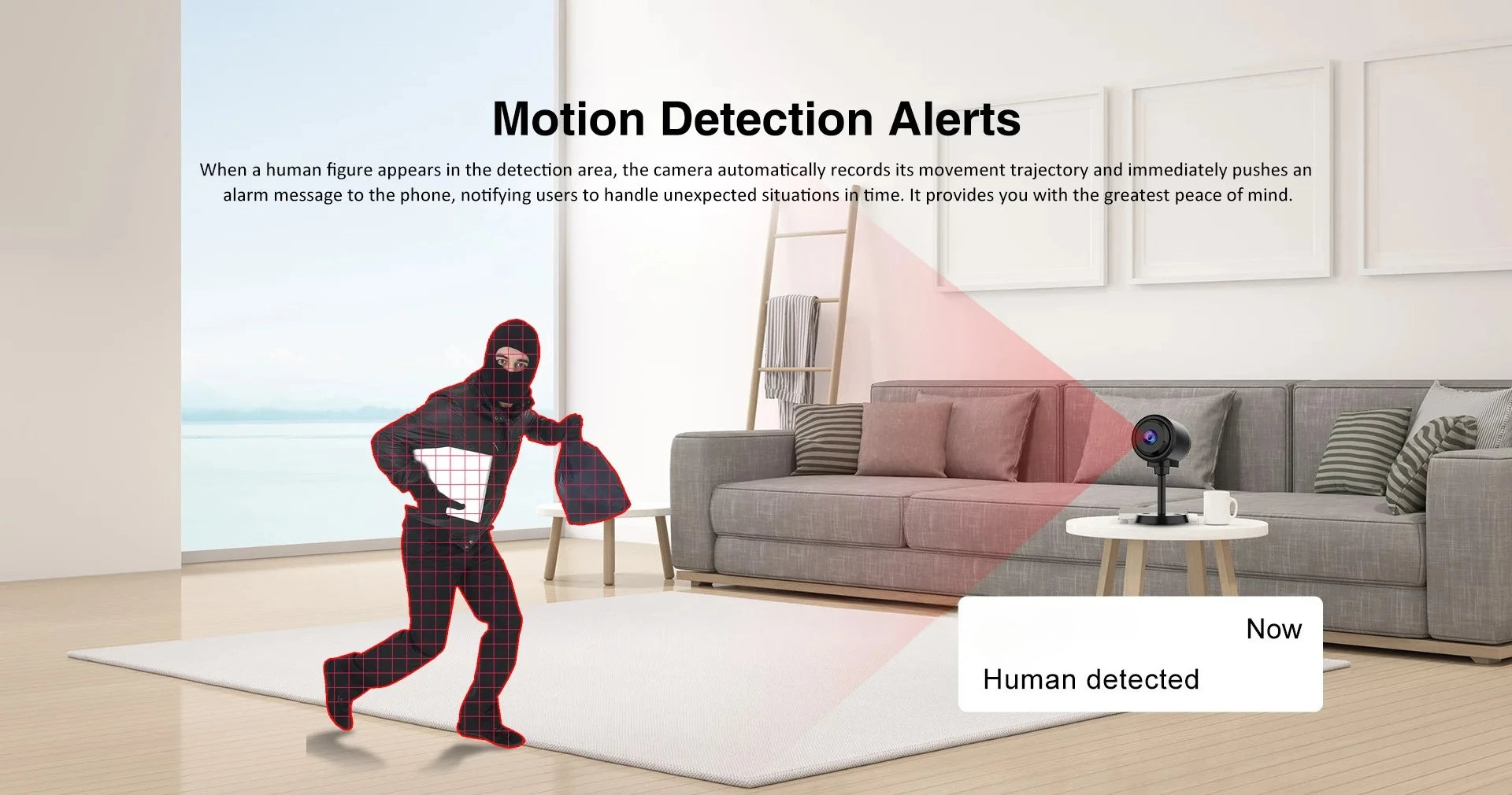 WiFi Security Camera  Mini Smart HD Night Vision IP Webcam Home Motion Detection Alerts Bluetooth Network Surveillance Cam