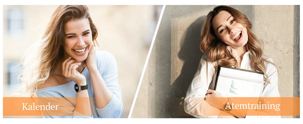 Smart watch for women, always-on display, IP67, fitness tracker with sleep monitoring/menstrual cycle, black gold