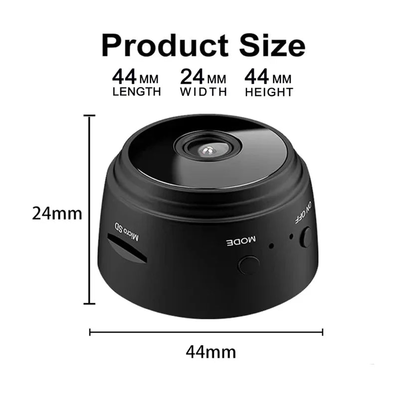 Wireless Mini WiFi Security Camera with Night Vision Motion Detection Rechargeable Battery Easy to Mount & App-Controlled