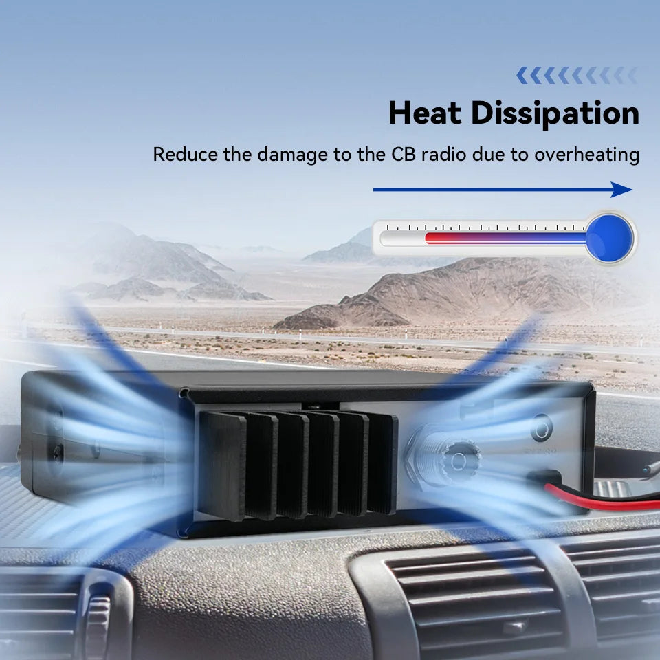 Retevis MB63A CB Car Radio 12/24V Power Long Range CB Mobile Radio Station Professional Communicator AMFM Ham Radio Channel 9/19