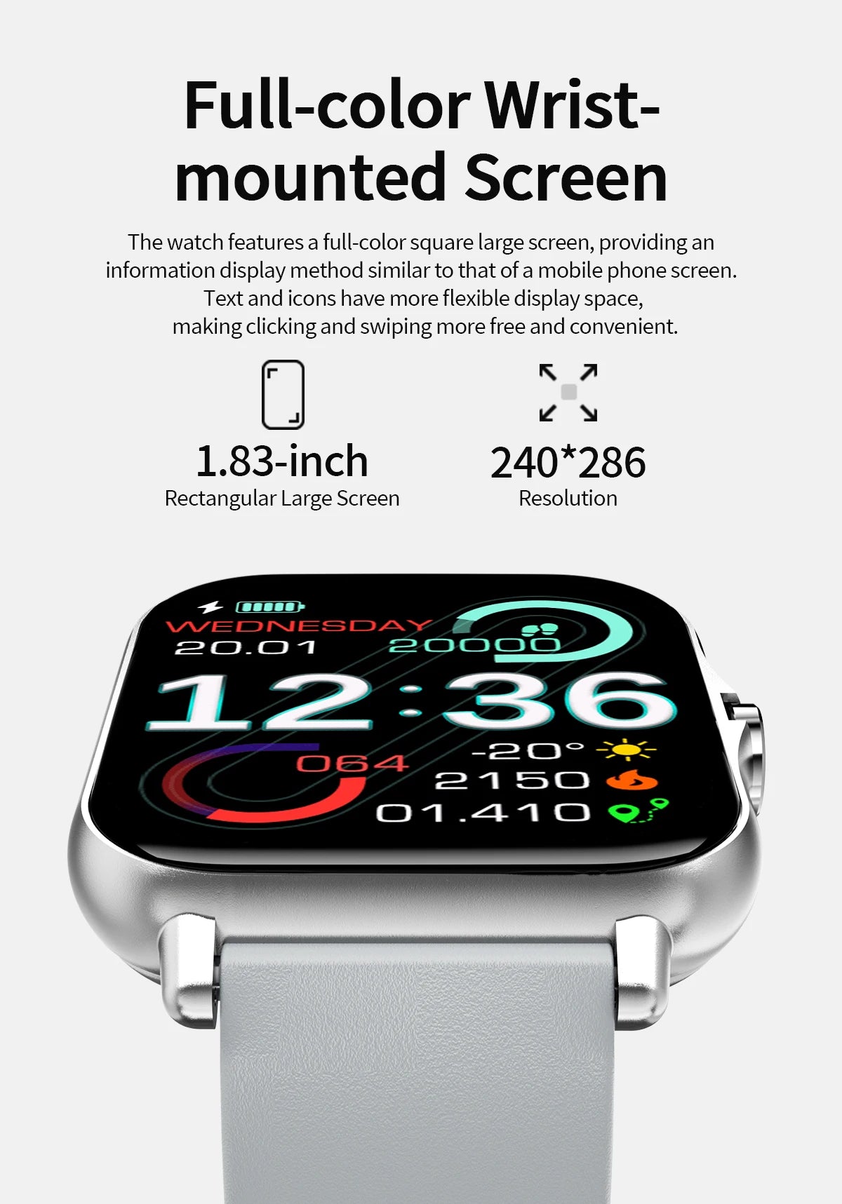 2025 New Smartwatch 1.83‘‘HD Screen with Wireless Call Sport Fitness Tracker Music Control Sedentary Reminder for Men Women Gift