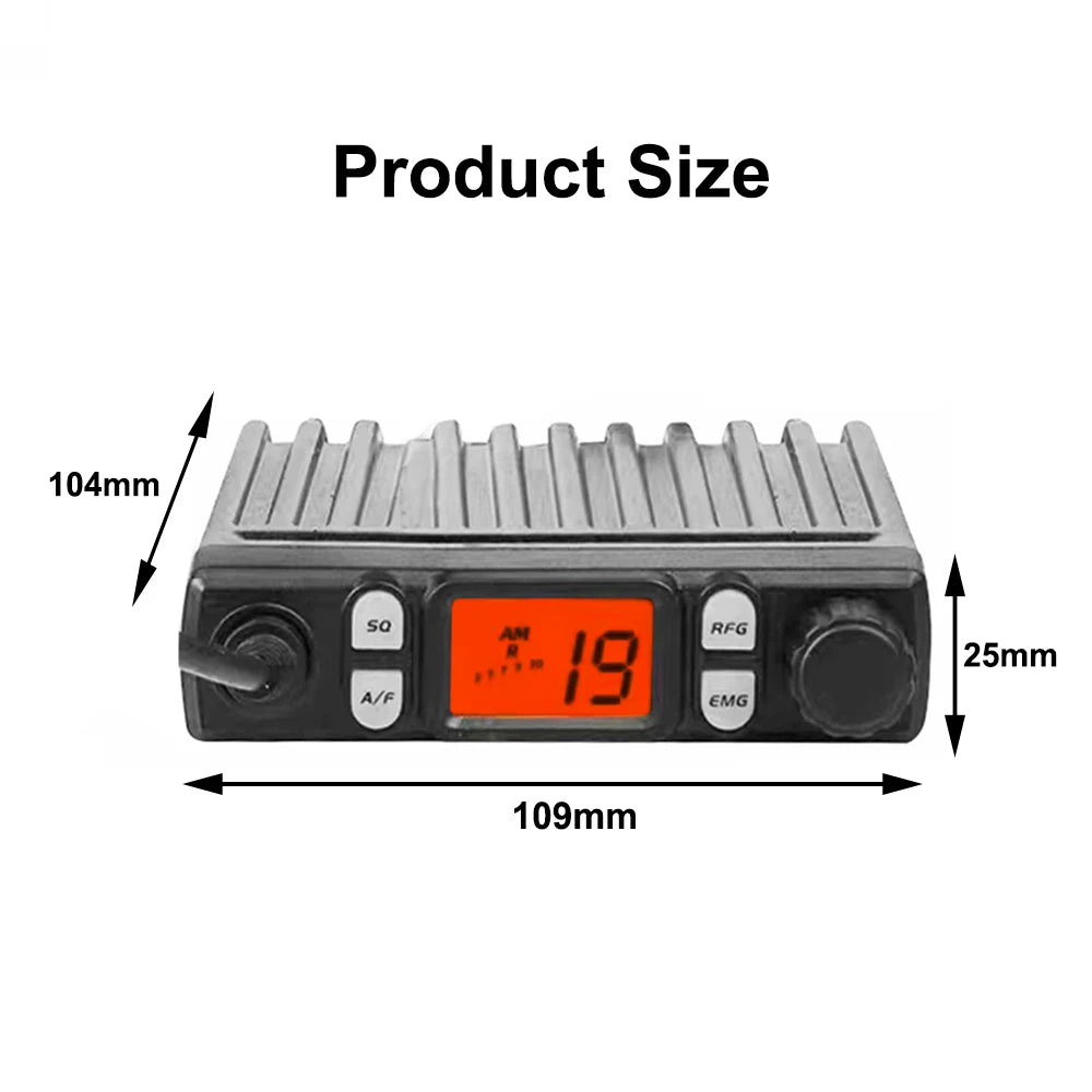 ANYSECU CB Radio CB-925 25.615-30.105MHz 8W 10 Meter Radio AM/FM Mini Citizen Band Transceiver