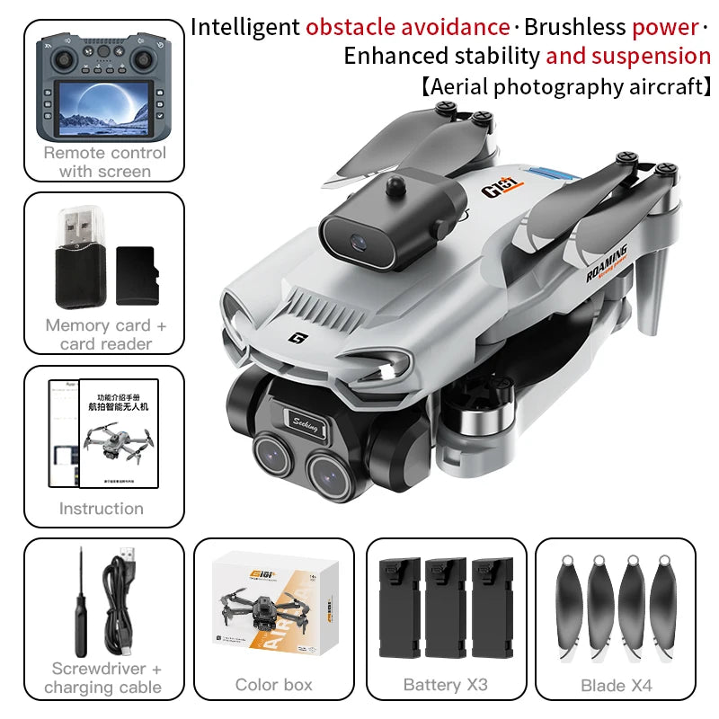 In the latest model of the drone in 2026 Brushless obstacle avoidance with dual lenses Add EIS electronic image stabilization