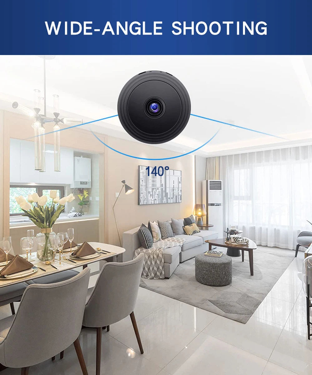 Wireless Mini WiFi Security Camera with Night Vision Motion Detection Rechargeable Battery Easy to Mount & App-Controlled