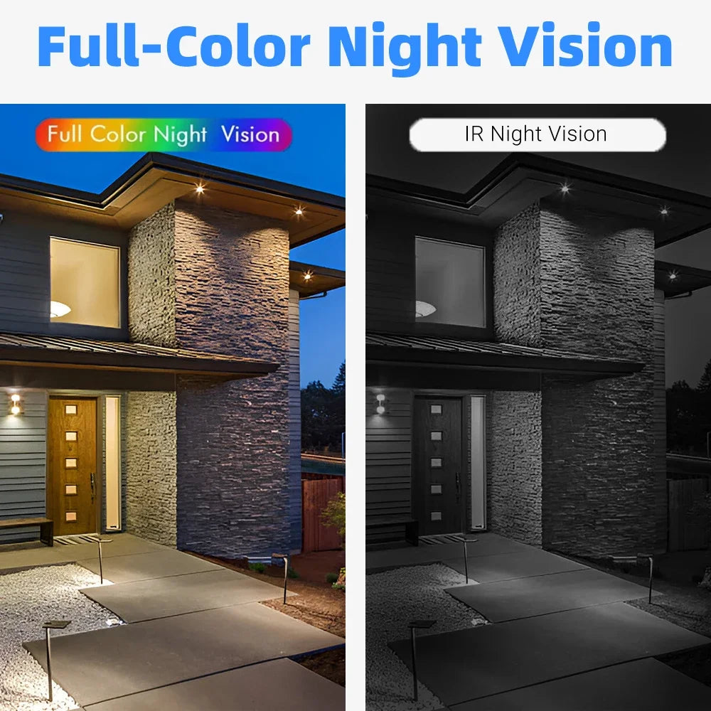 2K 4G Solar Security Camera WiFi Outdoor PIR Motion Detection Color Night Vision Waterproof Battery Powered 2-Way Audio Home