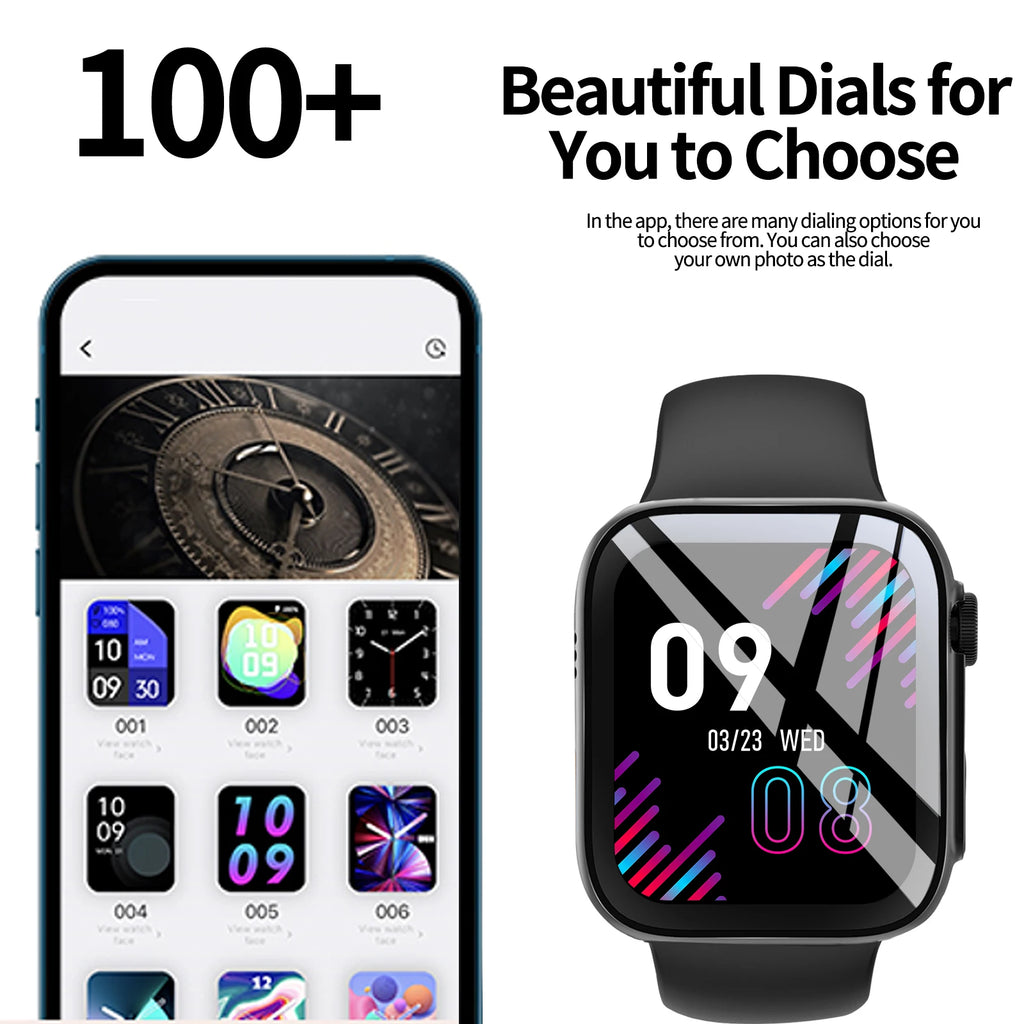 Smart Watch with 2.01-Inch HD Display – Wireless Calling/Dialing, Alarm/Message Notifications, Fitness Tracking, Music Control.