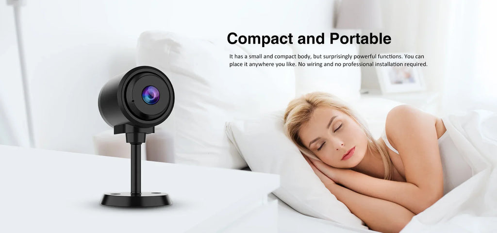 WiFi Security Camera  Mini Smart HD Night Vision IP Webcam Home Motion Detection Alerts Bluetooth Network Surveillance Cam
