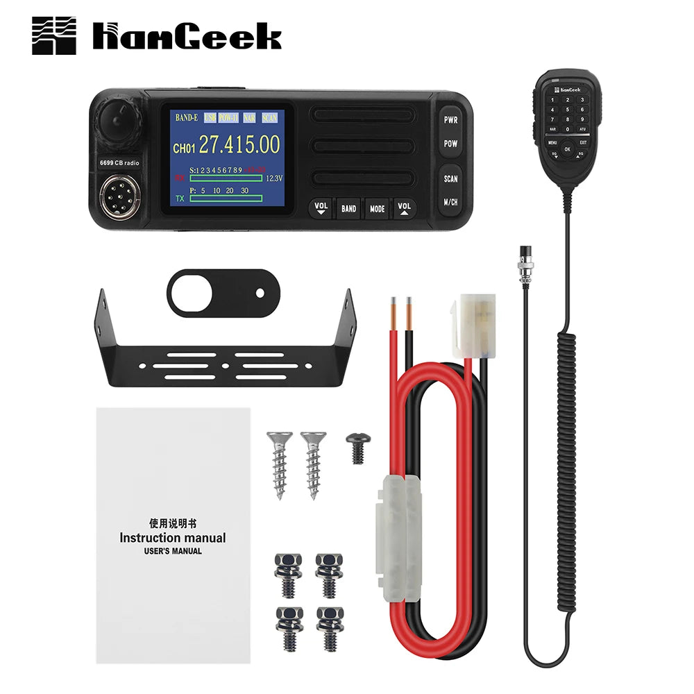 HamGeek 6699-CB Radio 1-30MHz/21-30MHz Mobile Radio Supporting FM/AM/CW/SSB Modes with Microphone
