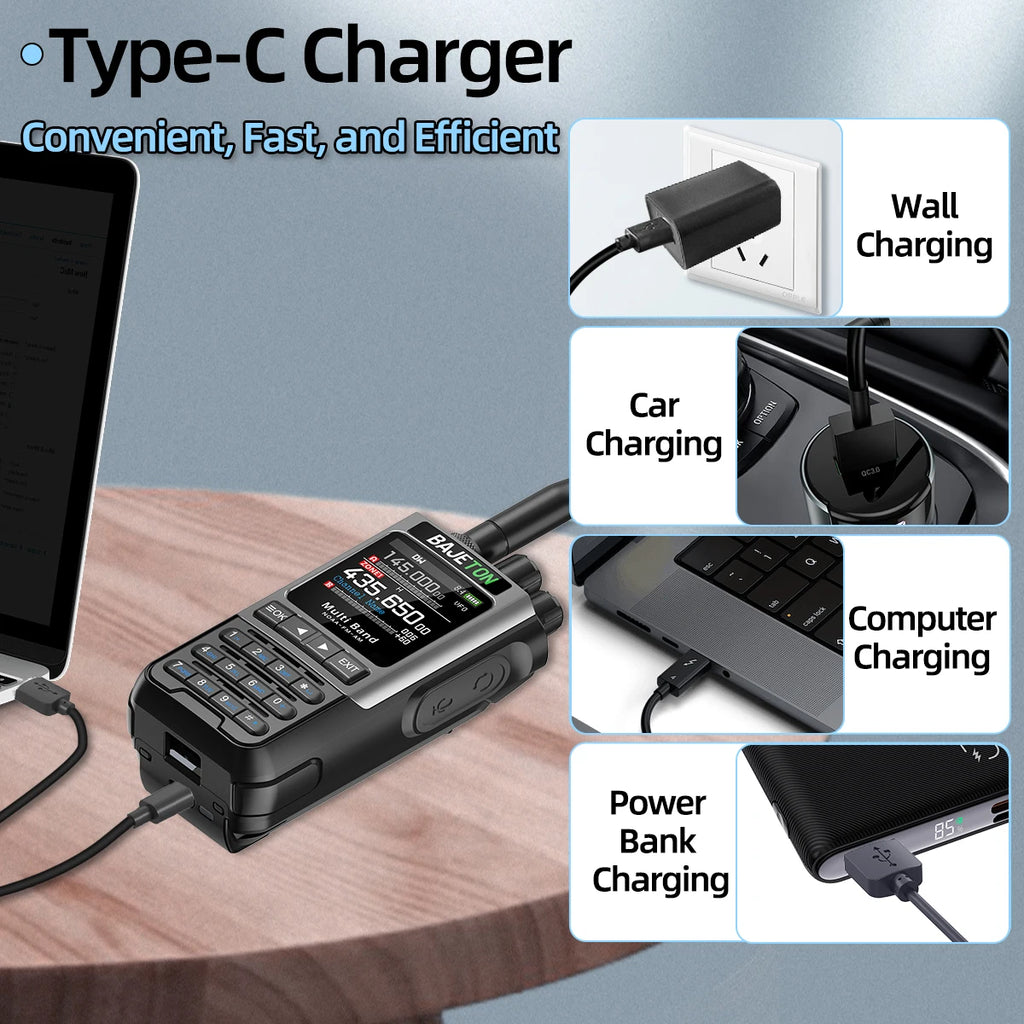 BAJETON BJ-8300 Ham Radio SW AM SSB CB Amateur Wireless Bluetooth Phone Programming Walkie Talkie NOAA Handheld Two Way Radio