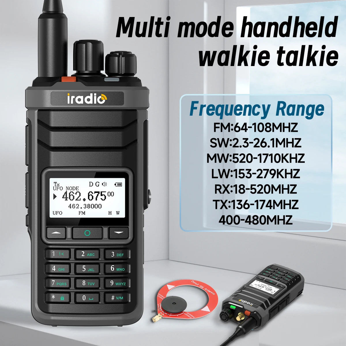 Iradio UV-88 Ham Radio with Short Wave HF SSB CB RX Dual Band Walkie Talkie AM USB LSB CW 1024 Channels Type-C Battery Radio