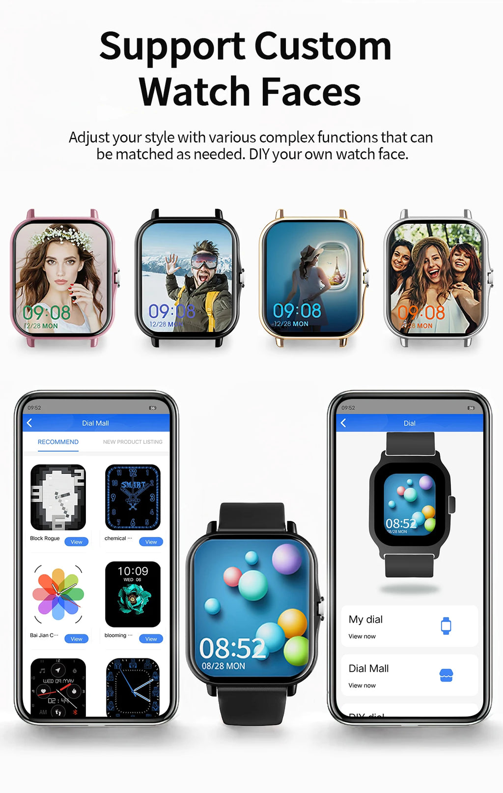 2025 New Smartwatch 1.83‘‘HD Screen with Wireless Call Sport Fitness Tracker Music Control Sedentary Reminder for Men Women Gift