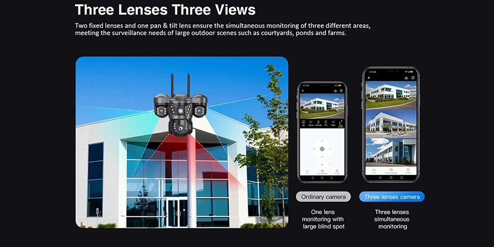 WiFi Solar Outdoor Surveillance Camera PIR Humanoid Auto Tracking Security Cameras Smart Home Protection PTZ Wireless IP CCTV