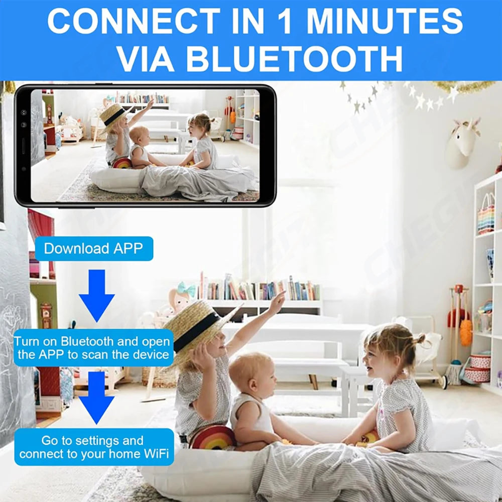 Wireless Mini WiFi Security Camera with Night Vision Motion Detection Rechargeable Battery Easy to Mount & App-Controlled