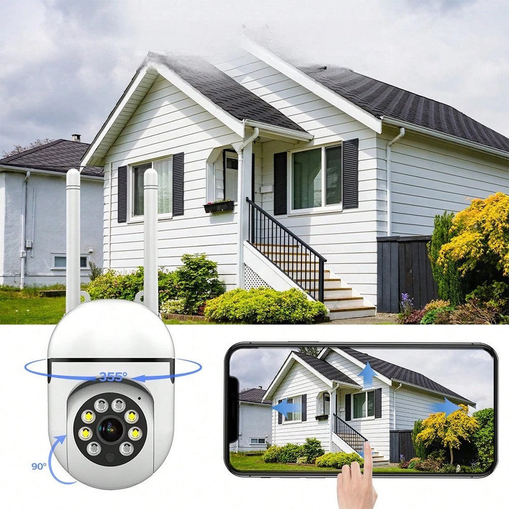 360° Panoramic WiFi Security Camera - 1080P FHD Full Color Night Vision 2.4G WiFi APP Remote Control Indoor Home Surveillance