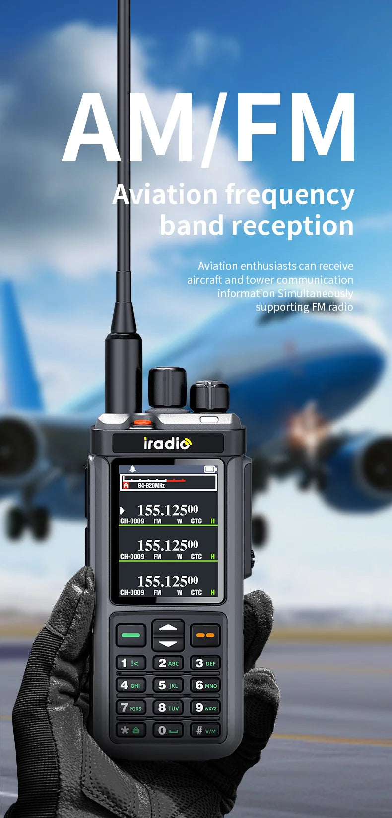 Iradio UV-98 PLUS talkie-walkie répéteur de bande transversale 2.4 "grand écran USB LSB CW CB SSB HF Radio amateur UV-88 RT-860