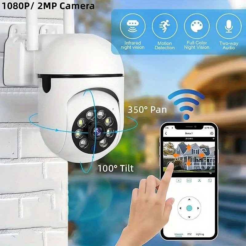 360° Panoramic WiFi Security Camera - 1080P FHD Full Color Night Vision 2.4G WiFi APP Remote Control Indoor Home Surveillance