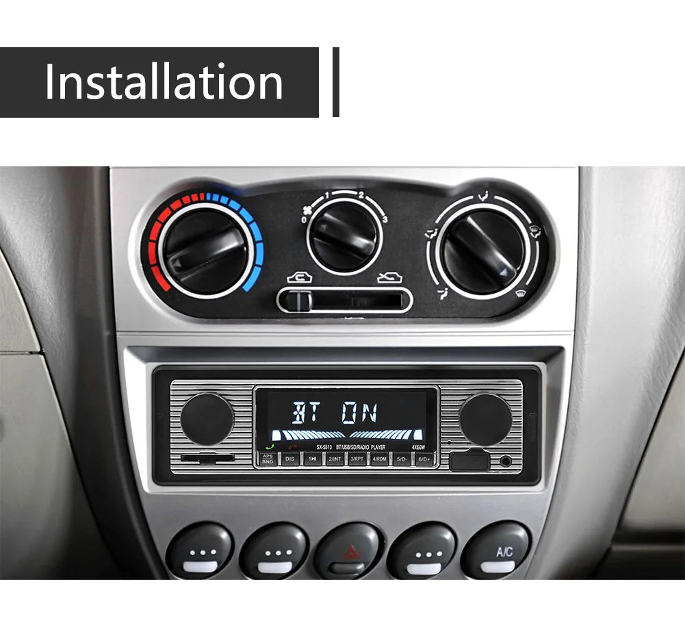 BQCC 1 Din Car BT MP3 Radio Handsfree Find a Car FM SD Power Protection Voice Broadcast Autostereo AUX USB Multimedia car player