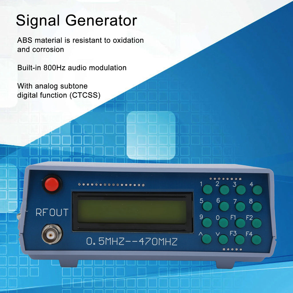 0.5MHZ‑470MHZ RF Signal Generator Audio Modulation Signal Source Conditioning Radio 800Hz
