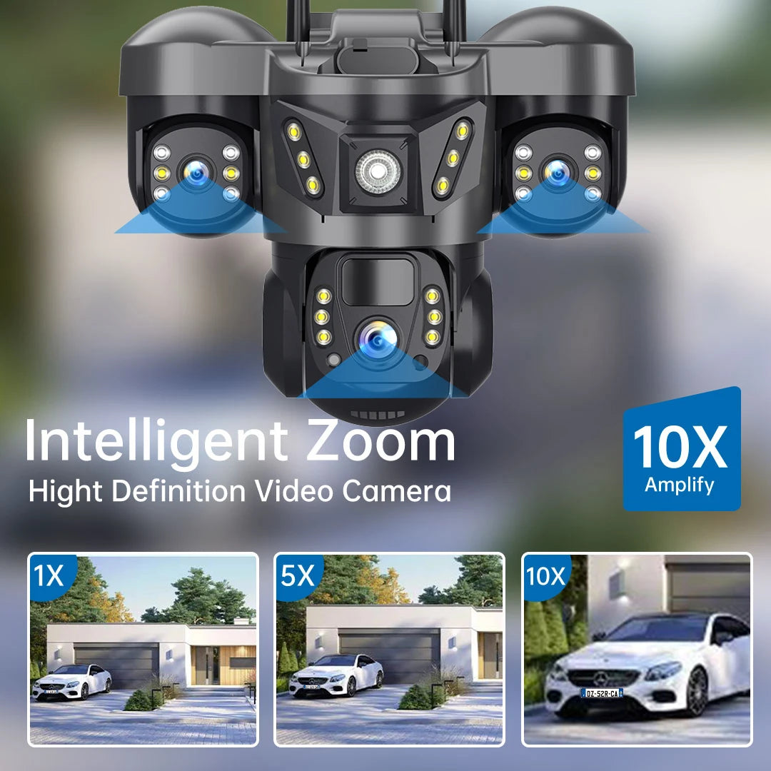 WiFi Solar Outdoor Surveillance Camera PIR Humanoid Auto Tracking Security Cameras Smart Home Protection PTZ Wireless IP CCTV