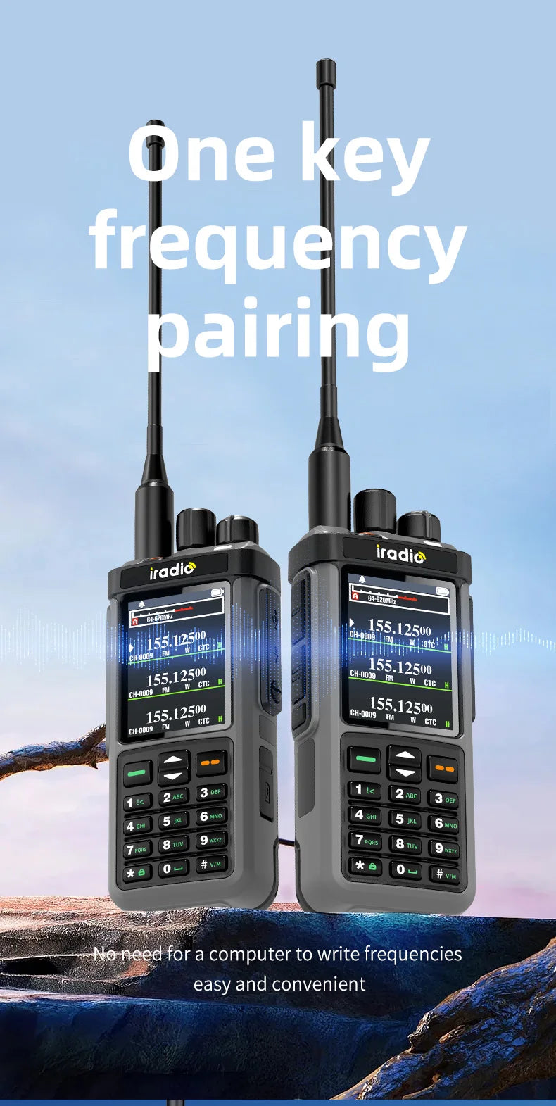 Iradio UV-98 PLUS talkie-walkie répéteur de bande transversale 2.4 "grand écran USB LSB CW CB SSB HF Radio amateur UV-88 RT-860