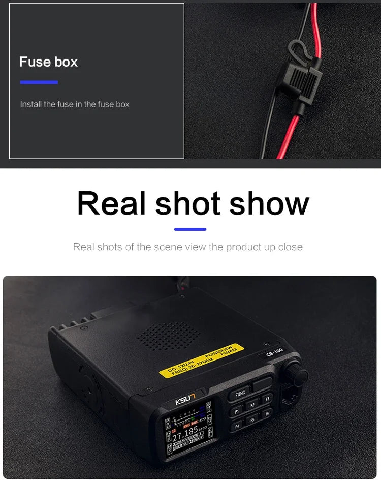 Mobile Walkie Talkie Radio Receiver Shortwave Transceiver AM FM SSB 27MHz Vehicle Mouted Base Station Car CB Radio for Truck Car