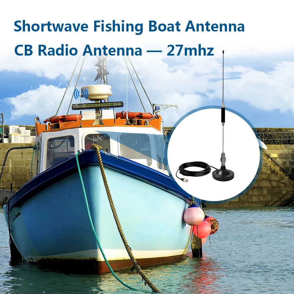 CB Antenna 27MHZ CB Radio Antenna Portable Indoor Outdoor Magnetic CB Antenna Heavy Duty Magnet Mount Mobile Car Radio