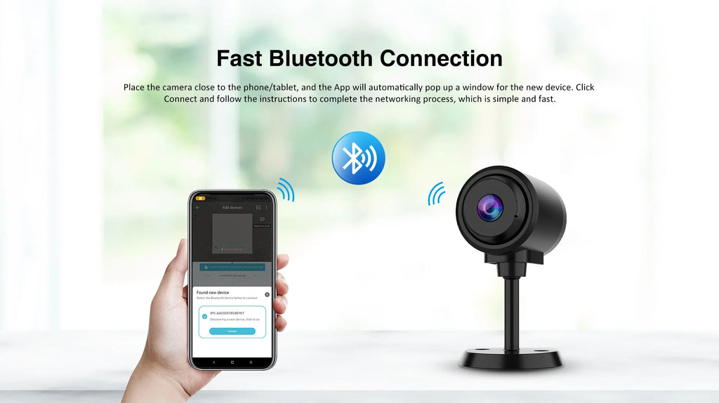 WiFi Security Camera  Mini Smart HD Night Vision IP Webcam Home Motion Detection Alerts Bluetooth Network Surveillance Cam