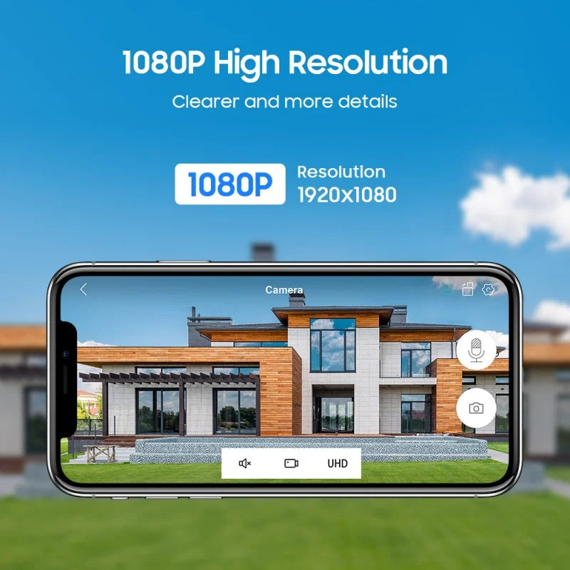 WiFi Security Camera IP Wireless Security Surveillance IP66 PTZ Camera 8X Zoom Cameras Tracking Two-way Audio HD Night Color Cam