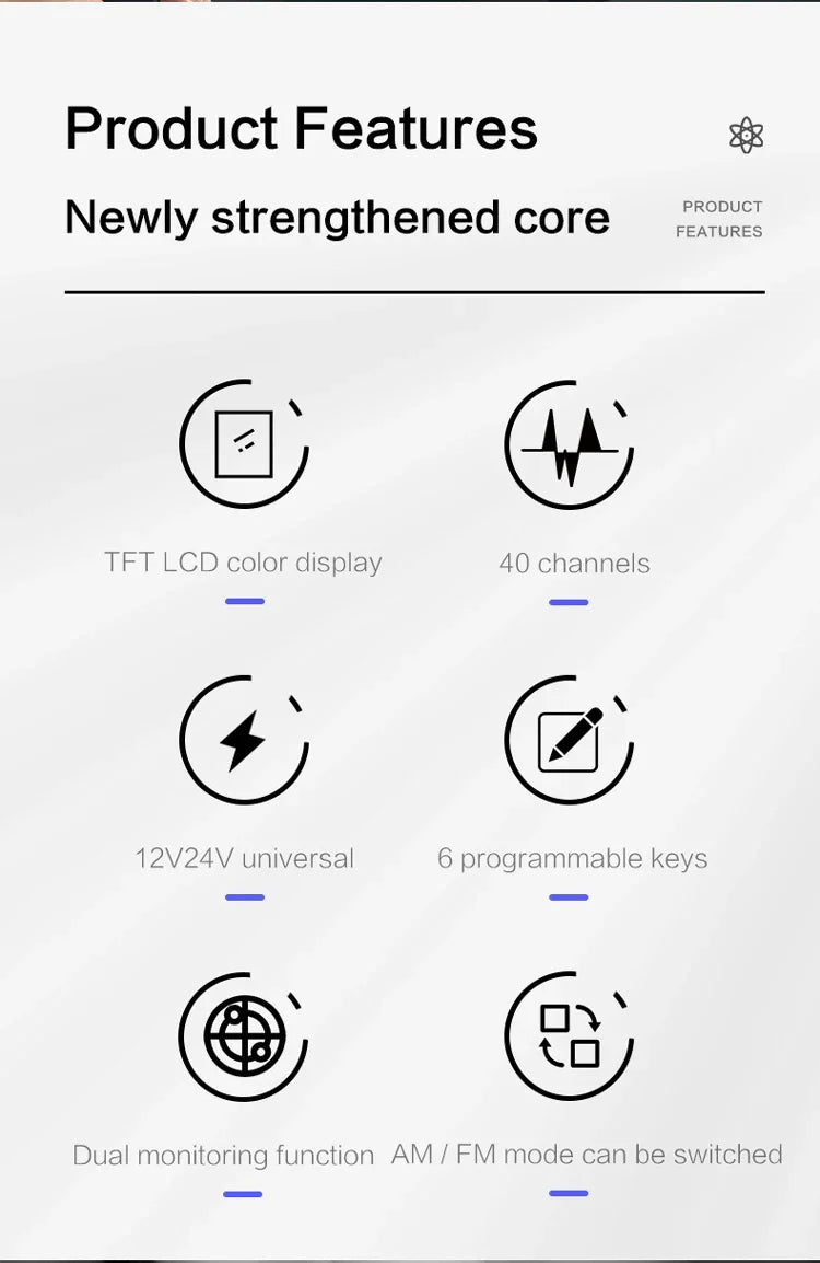 Mobile Walkie Talkie Radio Receiver Shortwave Transceiver AM FM SSB 27MHz Vehicle Mouted Base Station Car CB Radio for Truck Car