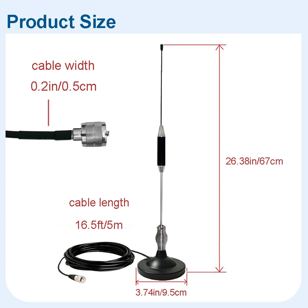 CB Antenna 27MHZ CB Radio Antenna Portable Indoor Outdoor Magnetic CB Antenna Heavy Duty Magnet Mount Mobile Car Radio