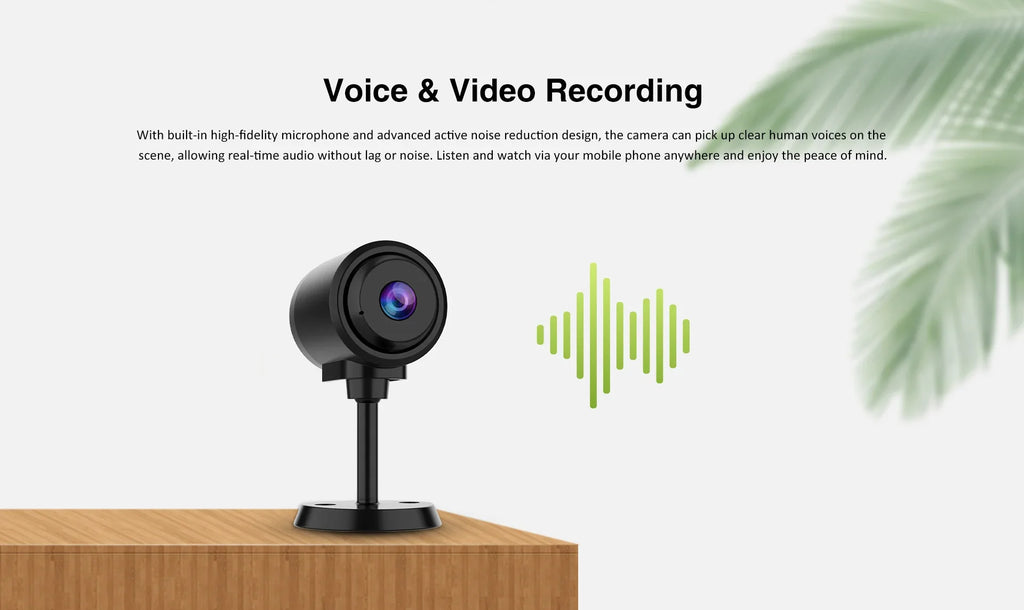 WiFi Security Camera  Mini Smart HD Night Vision IP Webcam Home Motion Detection Alerts Bluetooth Network Surveillance Cam