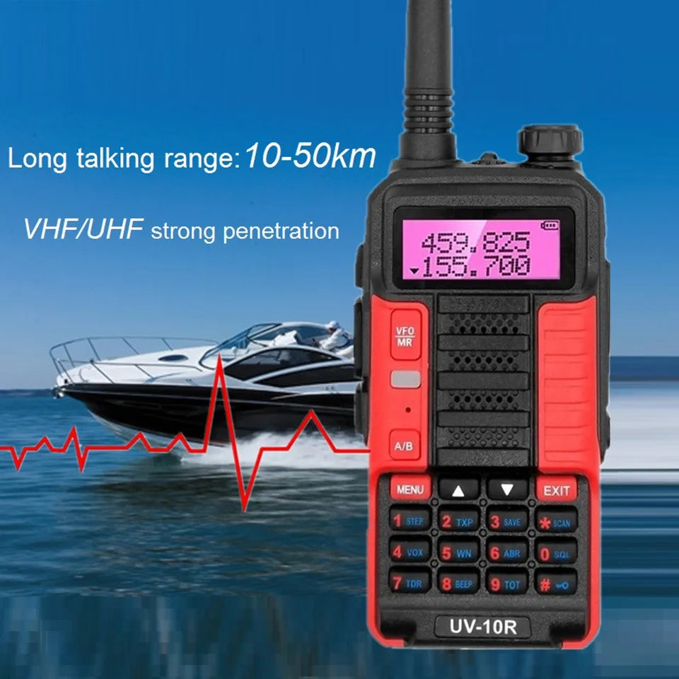 Original BaoFeng UV-10R Portable Radio V2 10W High Power UV 10R VHF UHF Dual Band Two Way CB Ham Radio Transceiver Walkie-Talkie