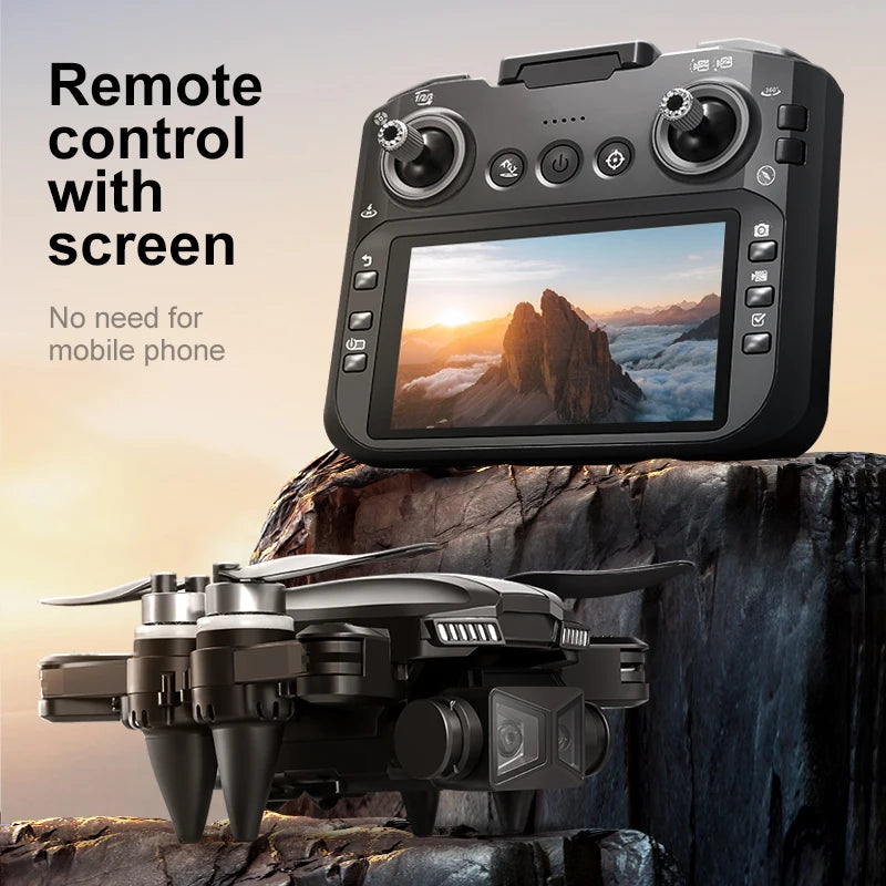 2026 New D5 Drone 4K Professional HD Dual Camera Brushless Obstacle Avoidance Foldable With Screen Control Quadcopters RC Drones