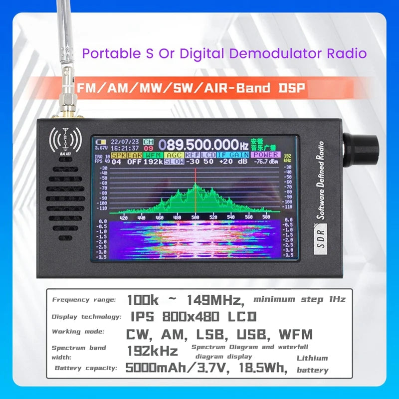 ABYC DeepSDR 101 Software Defined Radio SDR Radio DSP Digital Demodulation Short Wave FM MW SSB CW HAM Radio Receiver